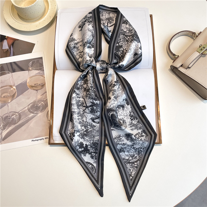 Ascot Neck Scarf - Luxury Long Neckerchief Skinny Hair Bands
