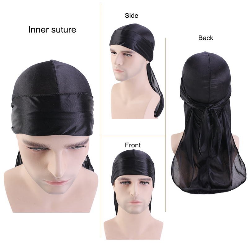 3PCS/LOT Long Silky Durag Long - Bandana Doo Rag recension och pris