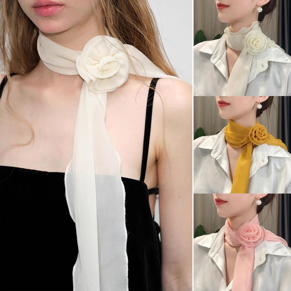 Stylish Luxury Chiffon Scarf T - Ascot Neck Scarf recension och pris