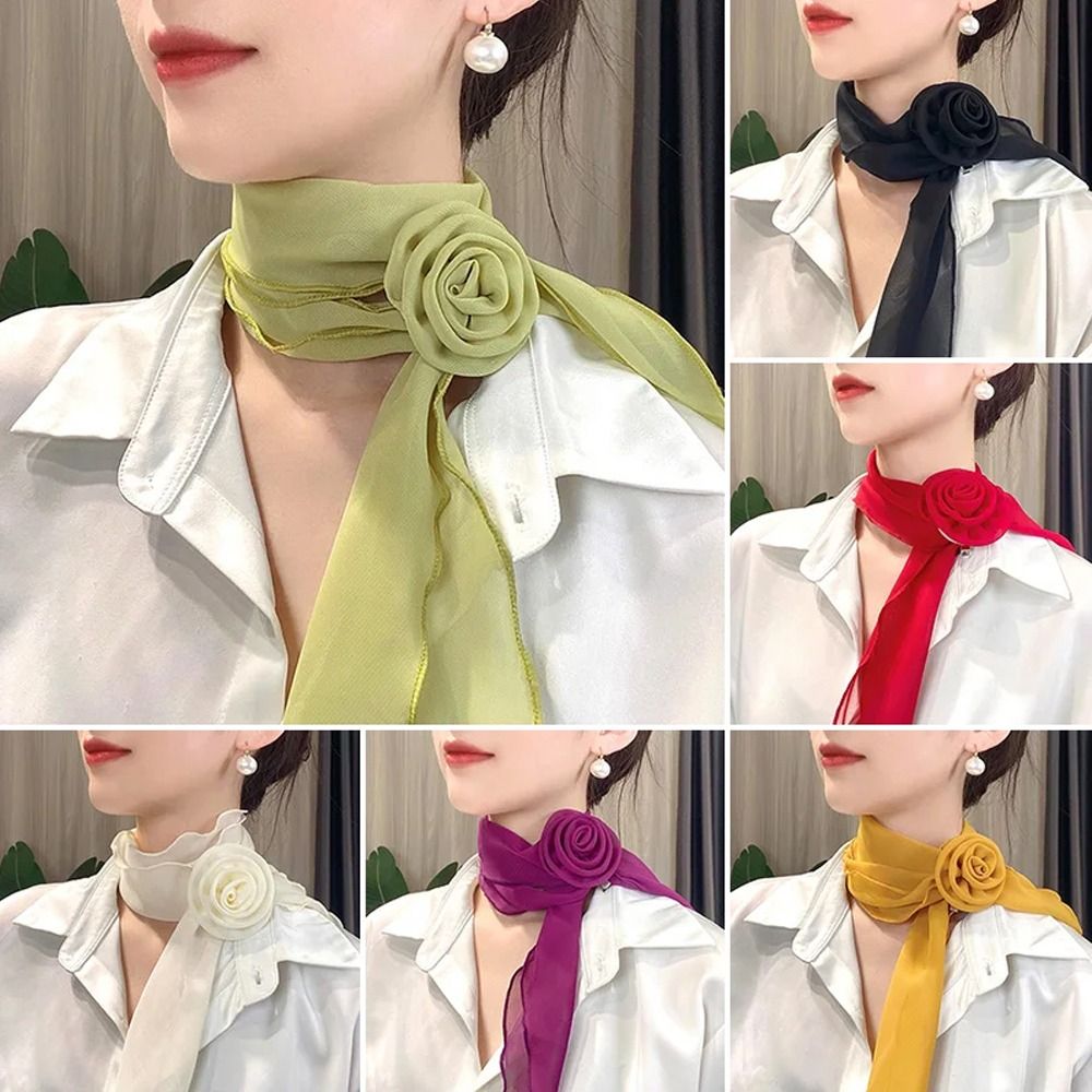 Stylish Luxury Chiffon Scarf T - Ascot Neck Scarf recension och pris