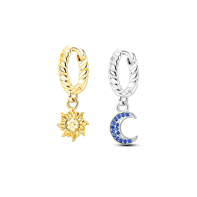 Double Hoop Bow Sun Moon Fit O - Tie Clip Silver recension och pris