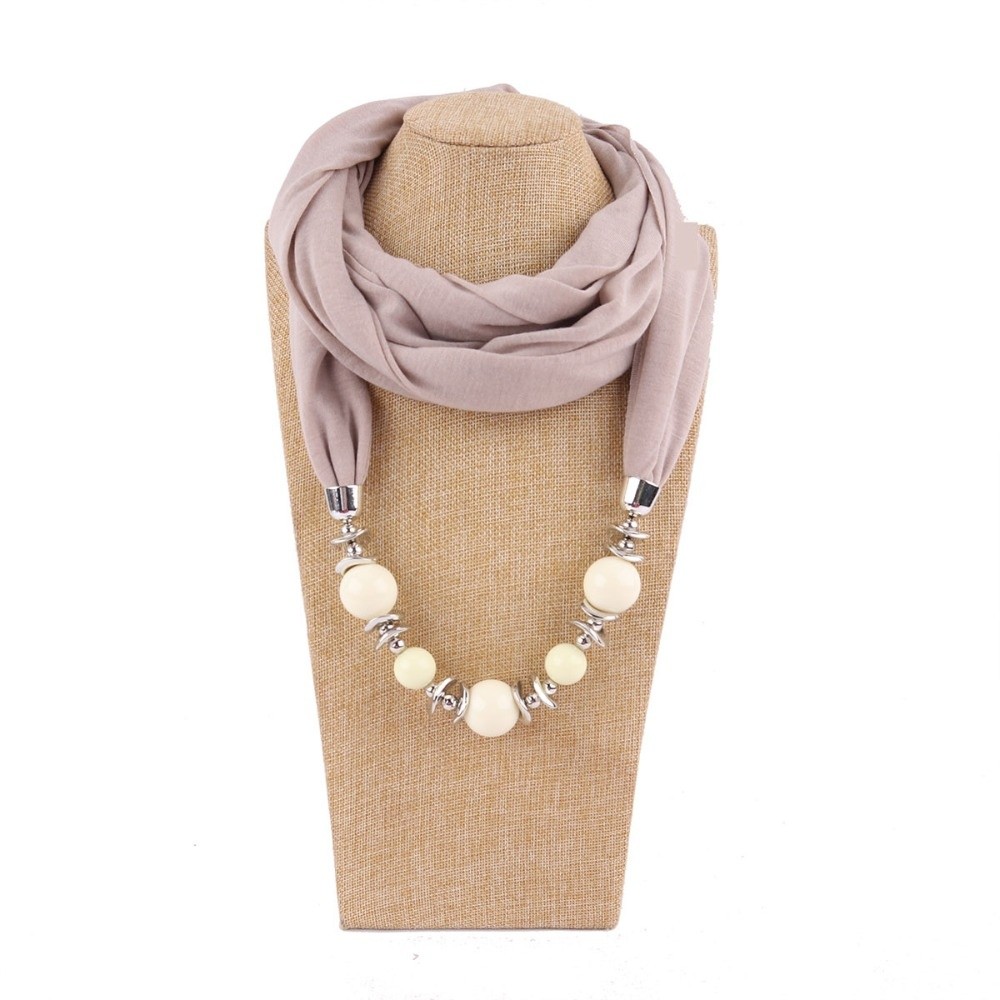 New Chiffon Scarf Beaded Solid - Infinity Scarf Knit recension och pris