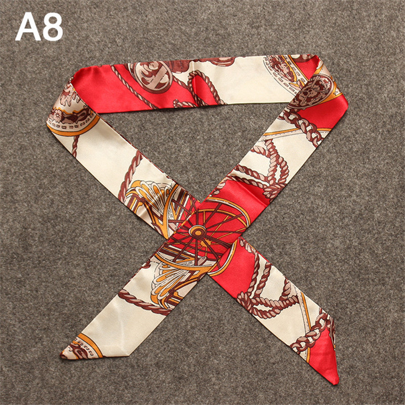 Fashion Skinny Bag Scarf Women - Silk Tie Striped recension och pris
