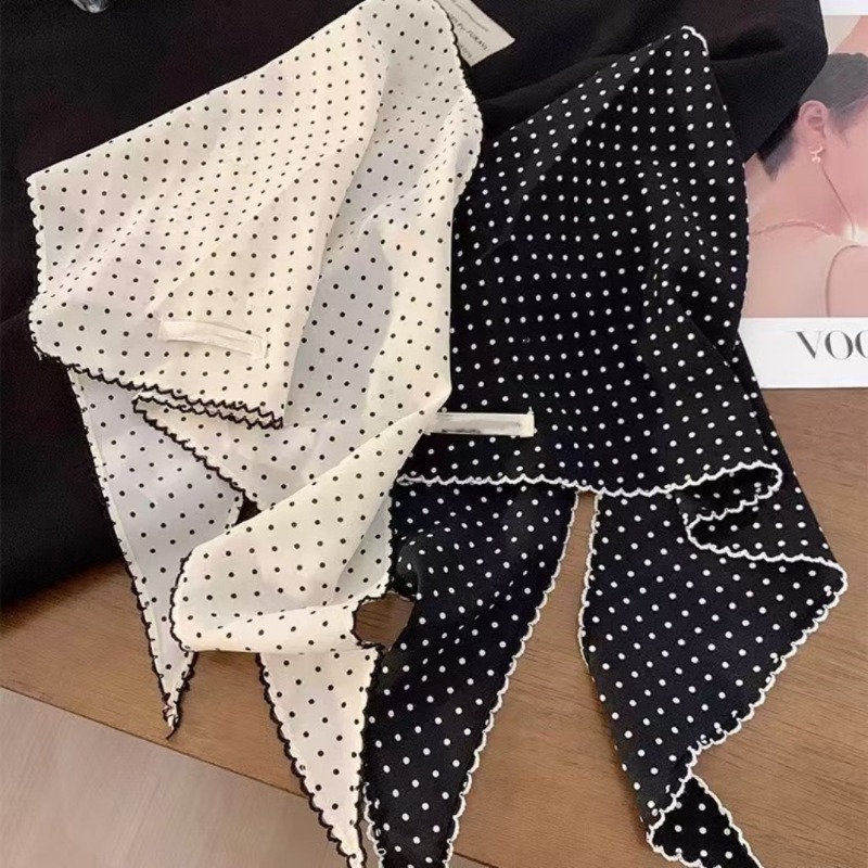Black White Polka Dot Scarf fo - Ascot Neck Scarf recension och pris