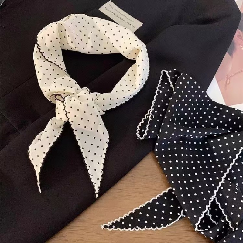 Black White Polka Dot Scarf fo - Ascot Neck Scarf recension och pris