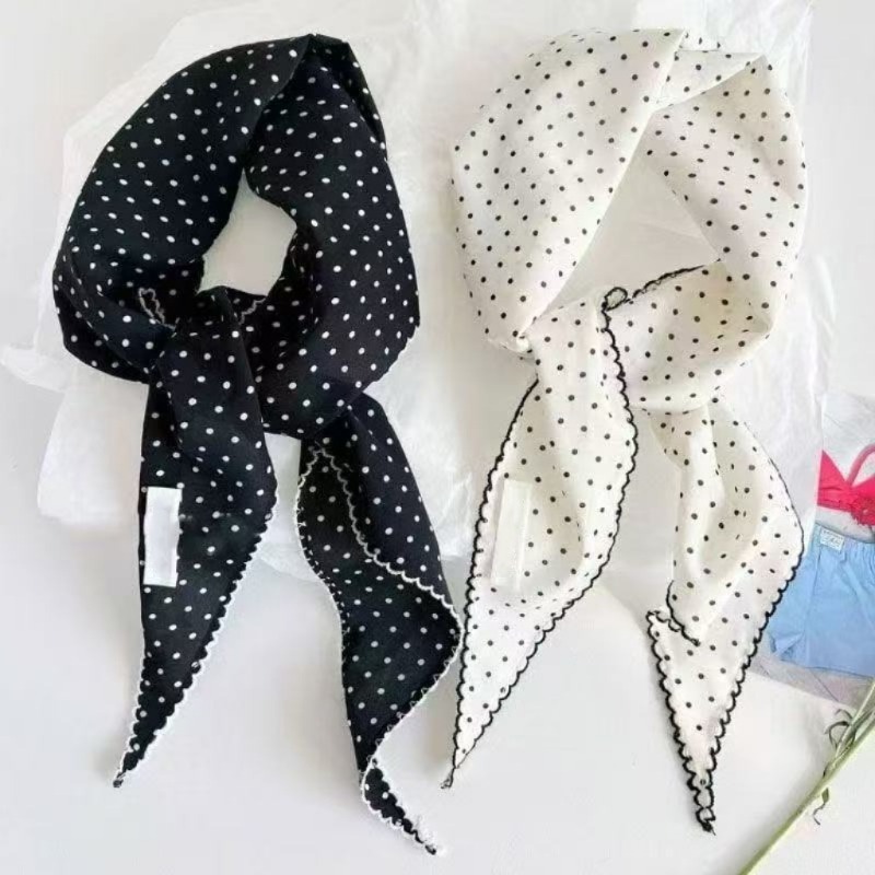 Black White Polka Dot Scarf fo - Ascot Neck Scarf recension och pris