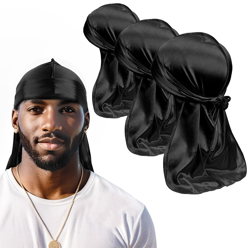 3PCS/LOT Men's Silky Durag Sho - Bandana Doo Rag recension och pris