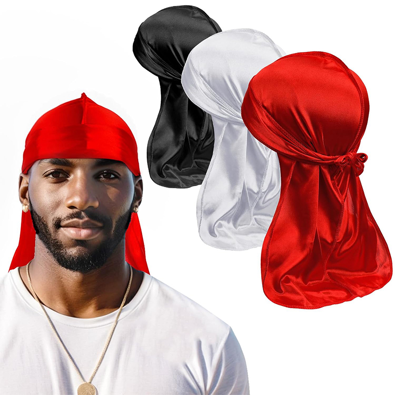3PCS/LOT Men's Silky Durag Sho - Bandana Doo Rag recension och pris